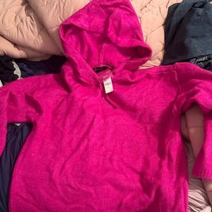 Lane Bryant Bright Hot Pink Hooded Sweater